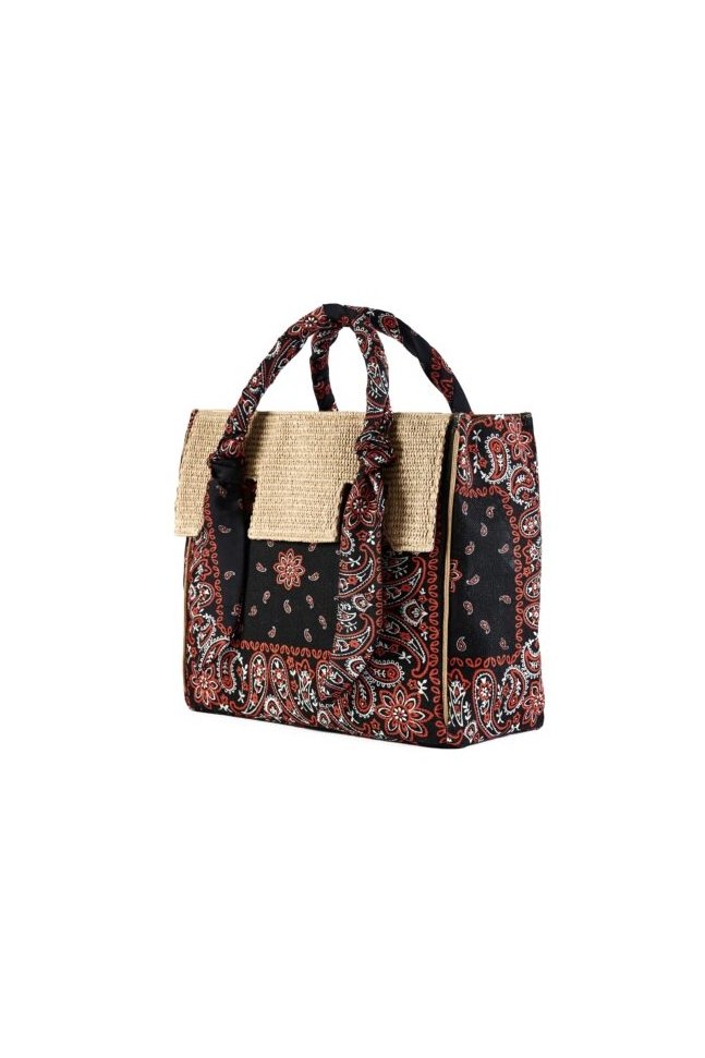 BOLSO RAFIA Y ALGODON ESTAMPADO