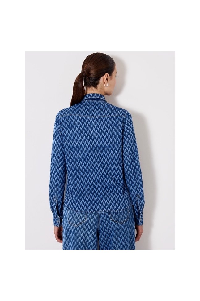 CAMISA VAQUERA ESTAMPADO GEOMETRICO CAMISA VAQUERA ESTAMPADO GEOMETRICO
