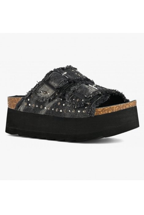 SANDALIA DE PLATAFORMA CON DIAMANTES STRASS