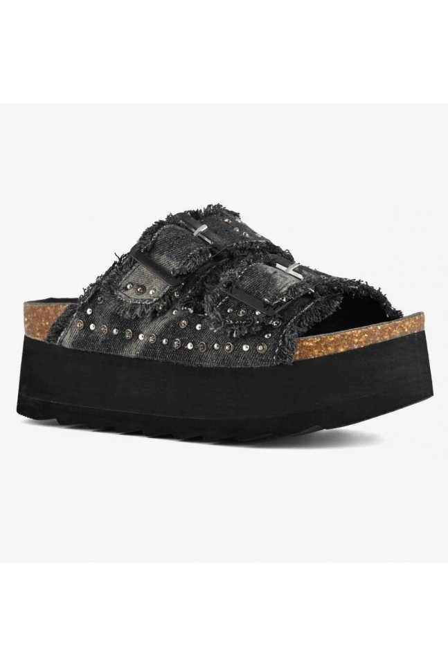 SANDALIA DE PLATAFORMA CON DIAMANTES STRASS