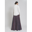 MAXI FALDA CUADROS MARINO