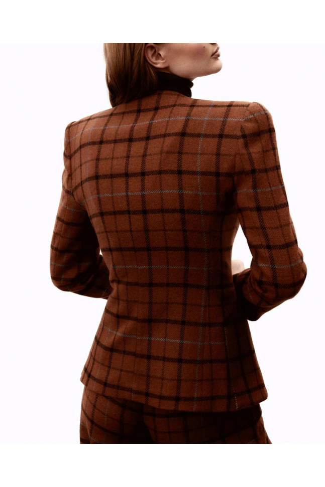 CHAQUETA ZOE TARTÁN TEJA CHAQUETA ZOE TARTÁN TEJA