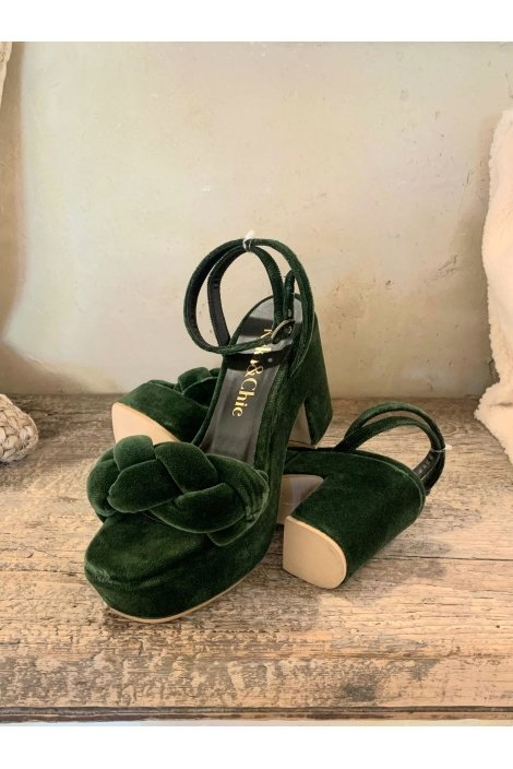 PLATAFORMA TERCIOPELO VERDE ROYAL 2