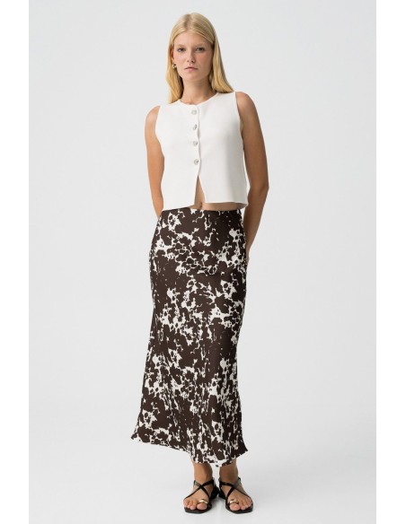 FALDA SATINADA ESTAMPADA