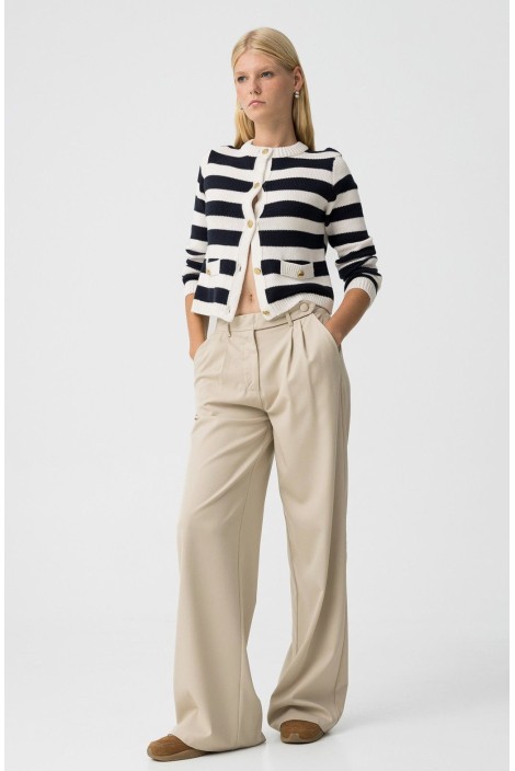 PANTALON WIDE LEG CREME 2