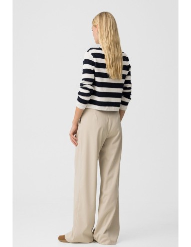 PANTALON WIDE LEG CREME