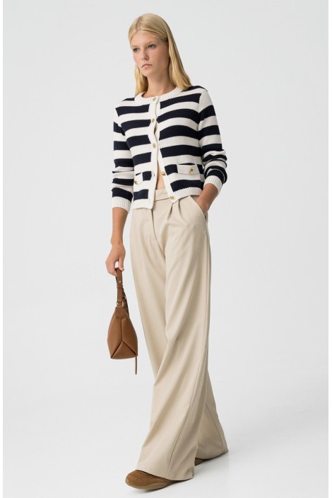PANTALON WIDE LEG CREME