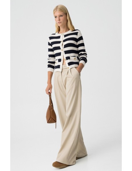 PANTALON WIDE LEG CREME