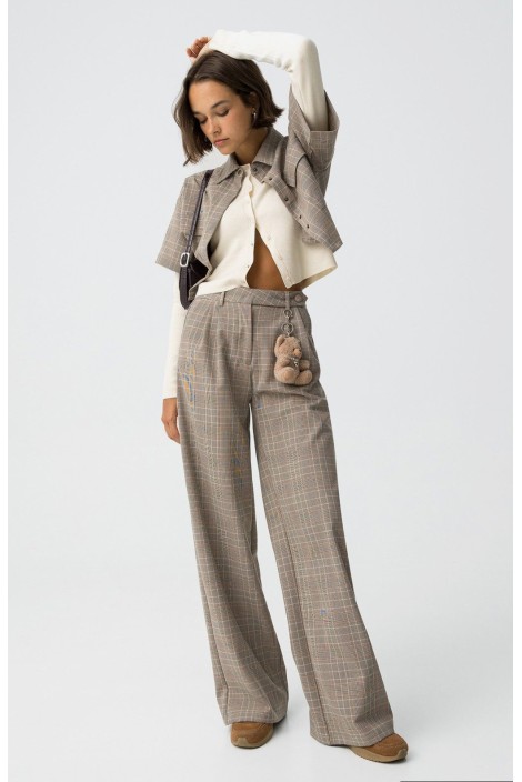 PANTALON WIDE LEG CUADROS