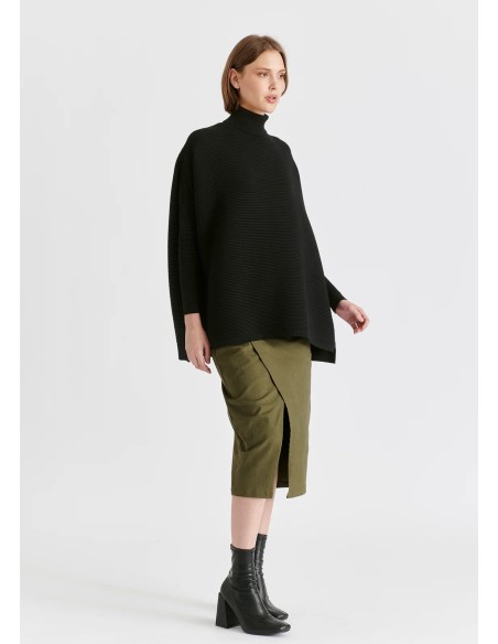 JERSEY CANALE CUELLO ALTO OVERSIZE NEGRO