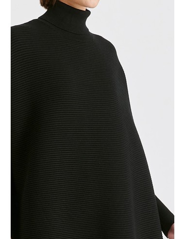 JERSEY CANALE CUELLO ALTO OVERSIZE NEGRO
