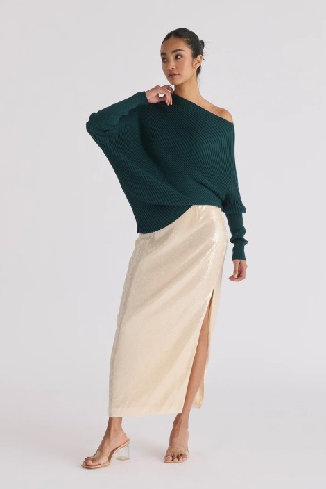 JERSEY DE PUNTO DRAPEADO VERDE