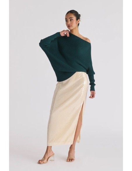 JERSEY DE PUNTO DRAPEADO VERDE