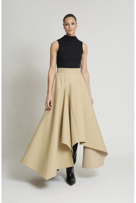 FALDA AUIR GABARDINA BEIGE
