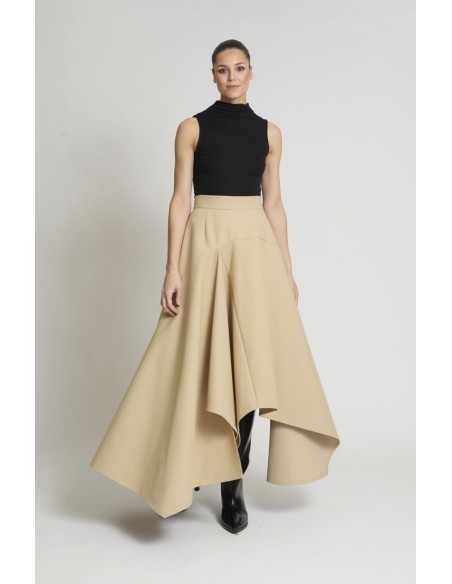 FALDA AUIR GABARDINA BEIGE