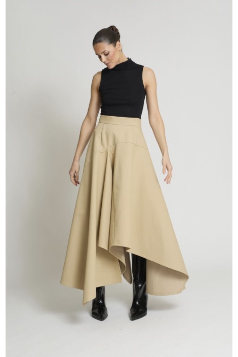 FALDA AUIR GABARDINA BEIGE 2