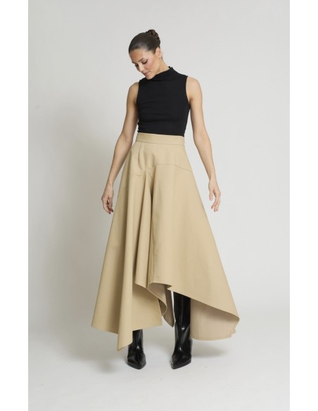 FALDA AUIR GABARDINA BEIGE