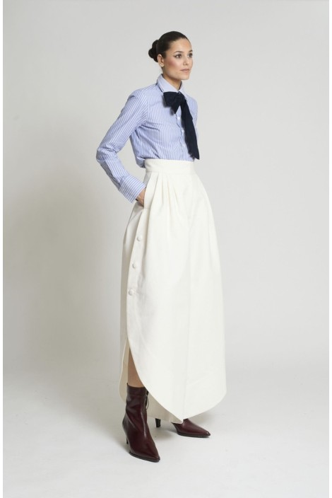 PANTALON TULIPÁN GABARDINA BLANCO 2