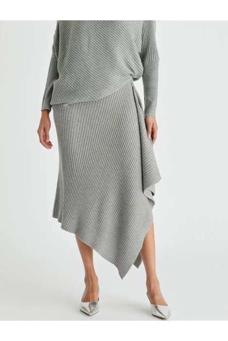 FALDA DRAPEADA GRIS