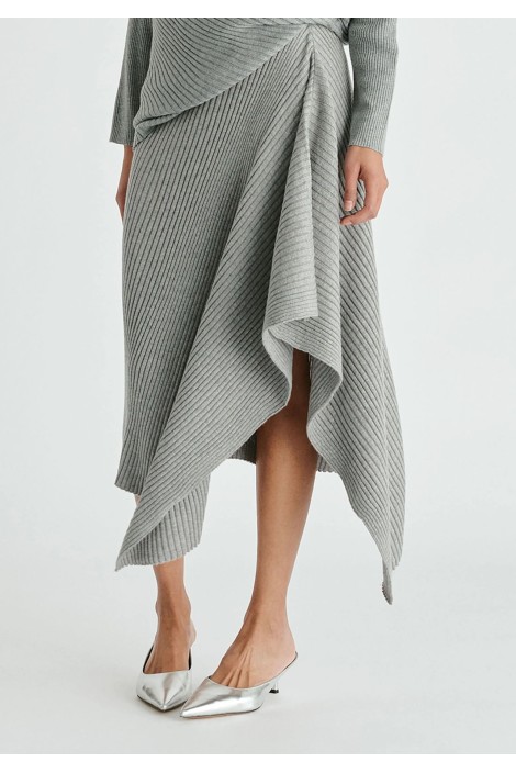 FALDA DRAPEADA GRIS 2
