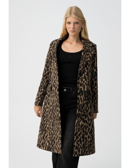 ABRIGO CON ESTAMPADO LEOPARDO