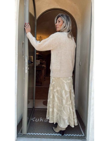 FALDA LARGA BORDADA CON PEDRERIA