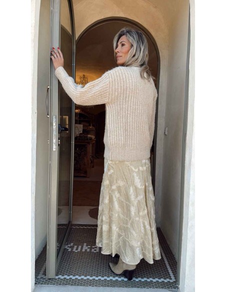 FALDA LARGA BORDADA CON PEDRERIA