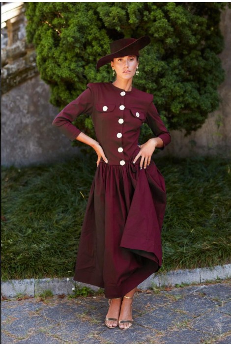 VESTIDO MATEO GRANATE