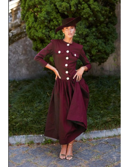 VESTIDO MATEO GRANATE