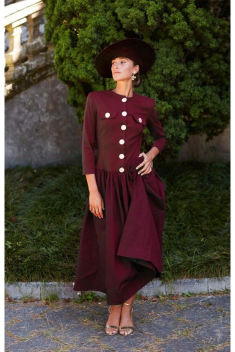 VESTIDO MATEO GRANATE 2