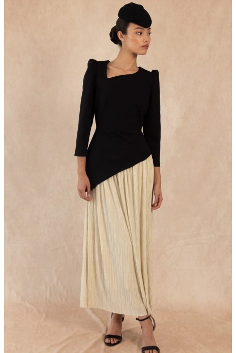 VESTIDO RAQUEL NEGRO/CRUDO