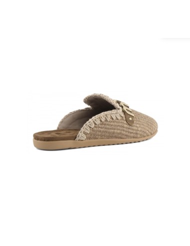 OPEN HEEL BALLERINA RAFFIA