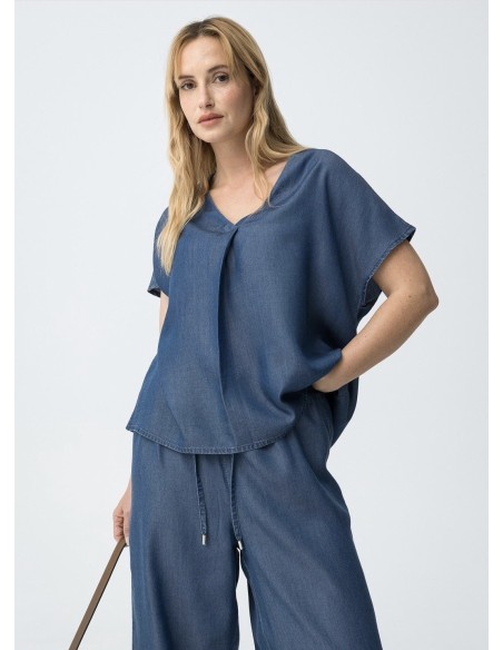 BLUSA MARA DENIM OSCURO