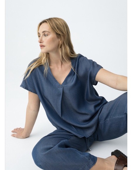 BLUSA MARA DENIM OSCURO