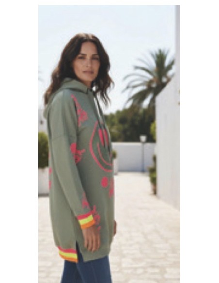 SUDADERA LARGA HEARTFACE LOVE