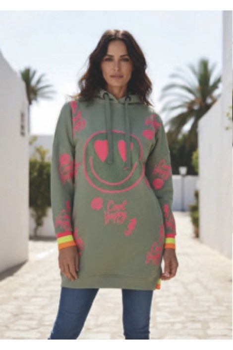 SUDADERA LARGA HEARTFACE LOVE