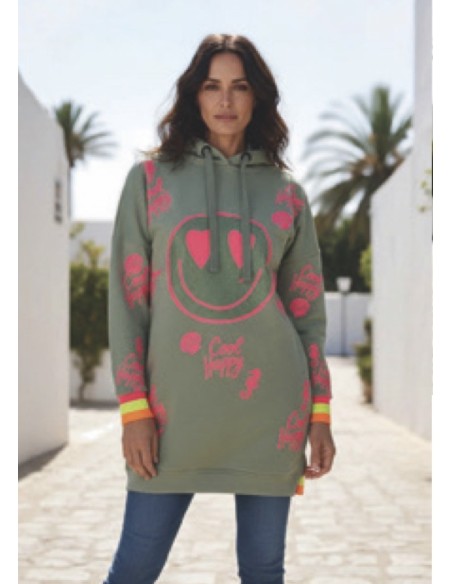 SUDADERA LARGA HEARTFACE LOVE