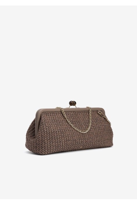 CLUTCH MARRÓN TEXTURA