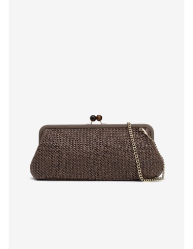 CLUTCH MARRÓN TEXTURA
