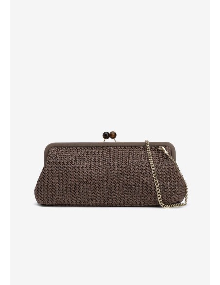CLUTCH MARRÓN TEXTURA