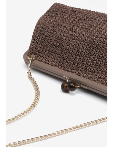 CLUTCH MARRÓN TEXTURA
