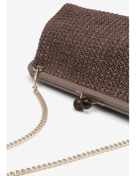 CLUTCH MARRÓN TEXTURA