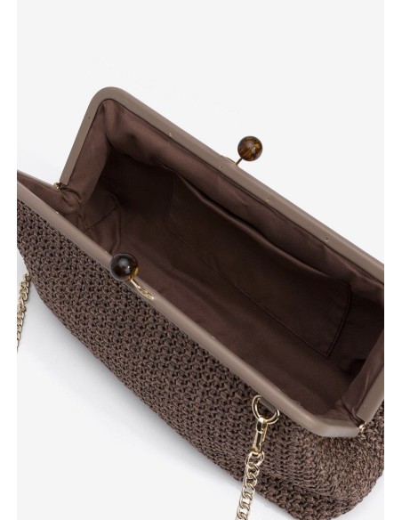 CLUTCH MARRÓN TEXTURA