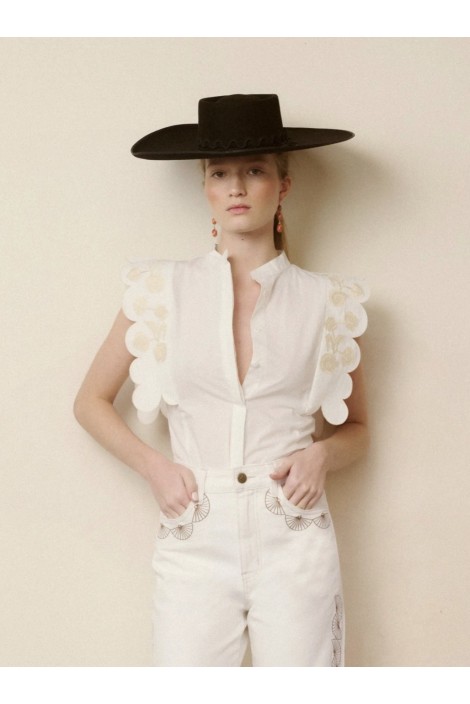 CAMISA ANNA BORDADOS BEIGE