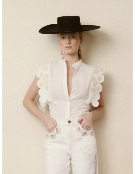 CAMISA ANNA BORDADOS BEIGE