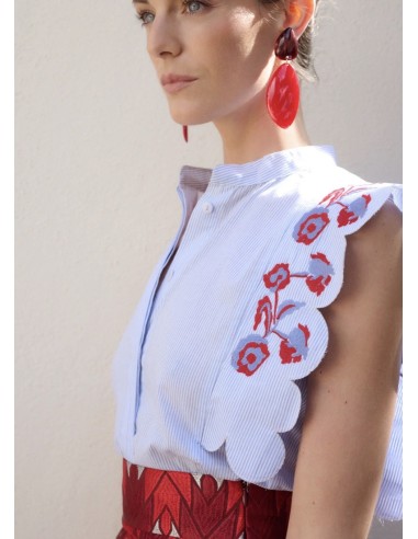 CAMISA ANNA BORDADOS AZUL