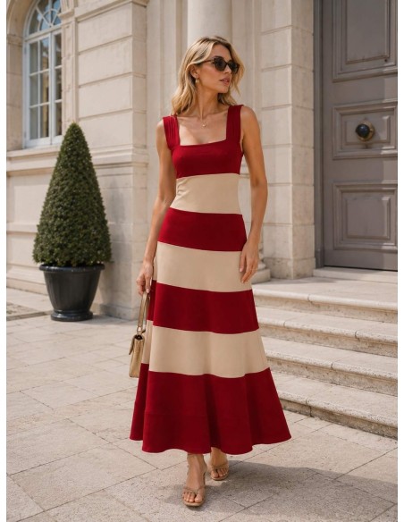 VESTIDO PIPA CALDERA Y BEIGE